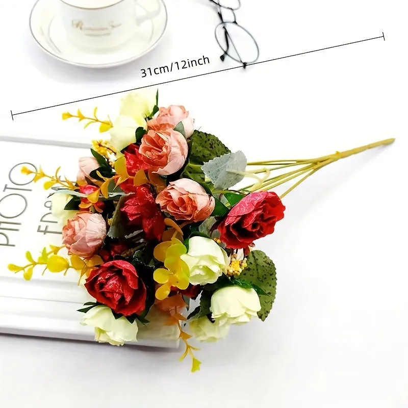 21 Simulated Flowers, Diamond Roses, 7 Forks, Autumn Rose Bouquet Decorations, Wedding Home Decoration, Artificial Flowers