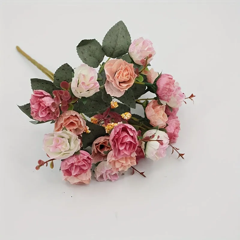 21 Simulated Flowers, Diamond Roses, 7 Forks, Autumn Rose Bouquet Decorations, Wedding Home Decoration, Artificial Flowers