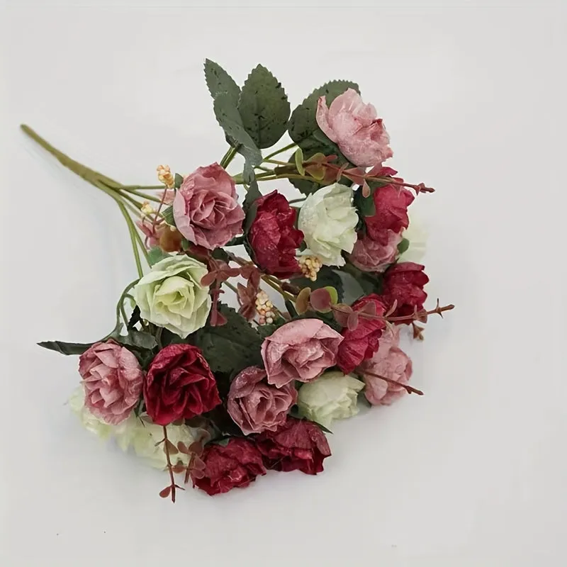 21 Simulated Flowers, Diamond Roses, 7 Forks, Autumn Rose Bouquet Decorations, Wedding Home Decoration, Artificial Flowers