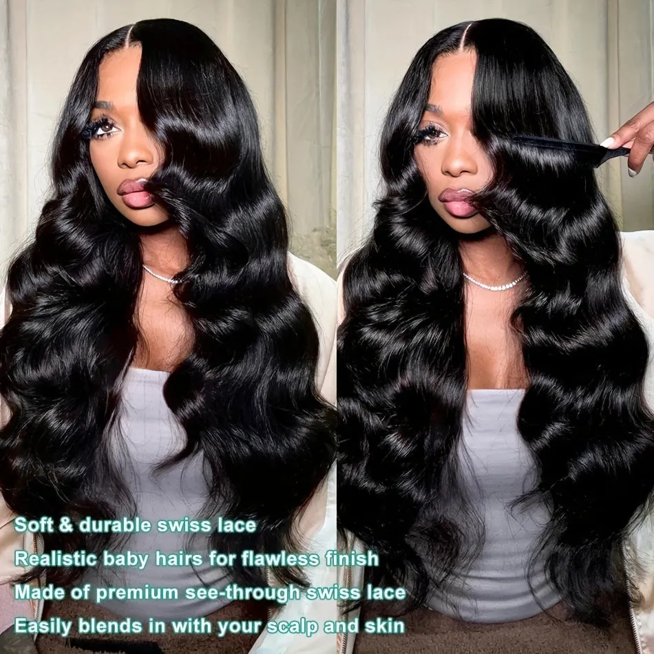 230% Density Body Wave Lace Front Wigs Human Hair For Women 13X4 HD Lace Front Wigs Human Hair Pre Plucked With Baby Hair Natural Hairline 100% Brazilian Virgin Human Hair Wigs For Daily Wear