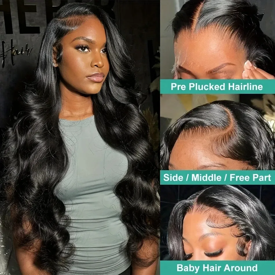 230% Density Body Wave Lace Front Wigs Human Hair For Women 13X4 HD Lace Front Wigs Human Hair Pre Plucked With Baby Hair Natural Hairline 100% Brazilian Virgin Human Hair Wigs For Daily Wear