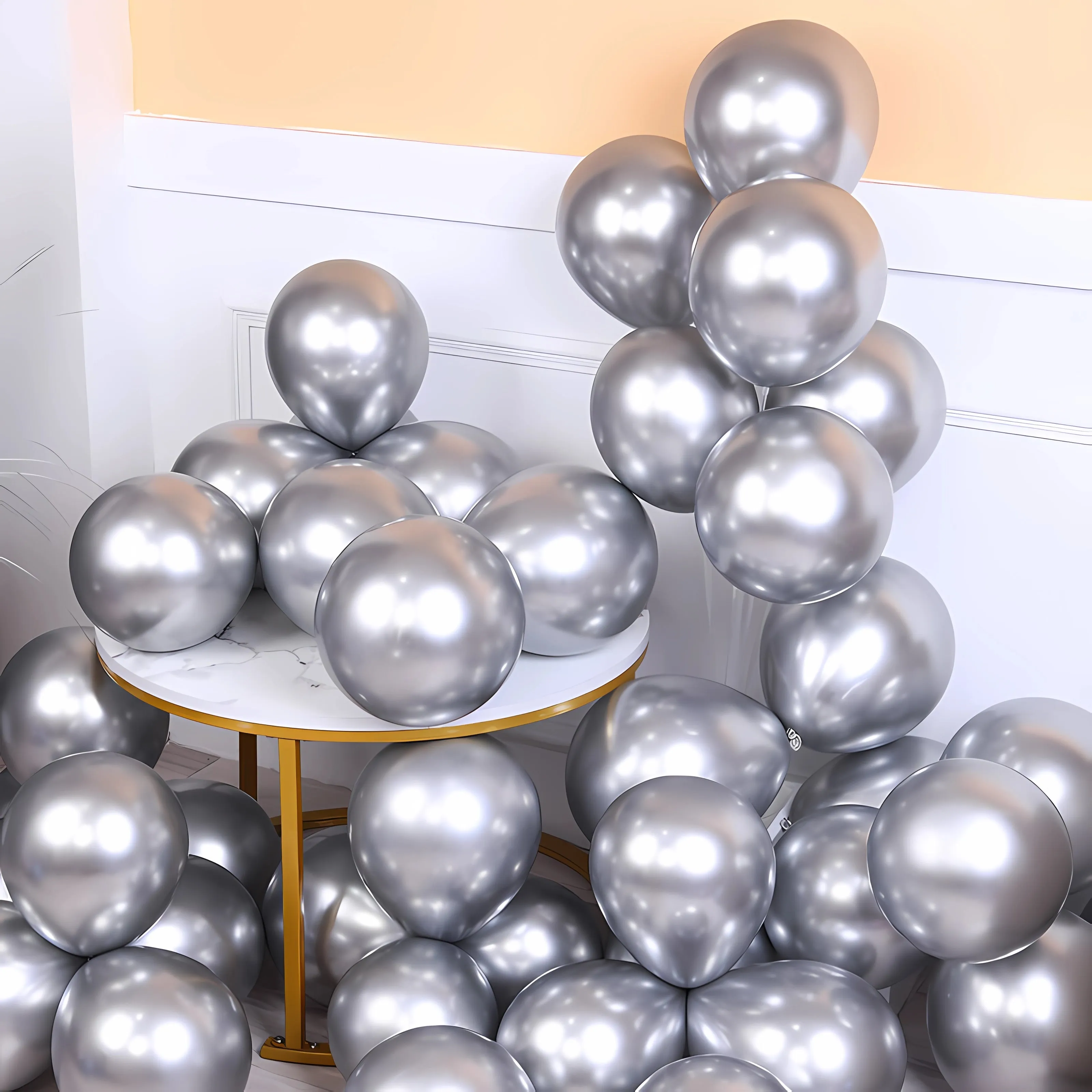 30pcs Metallic Chrome Latex Balloons - Perfect For Weddings, Graduations, Anniversaries, & More For Halloween Christmas Christmas, Halloween, Thanksgiving Day Gift