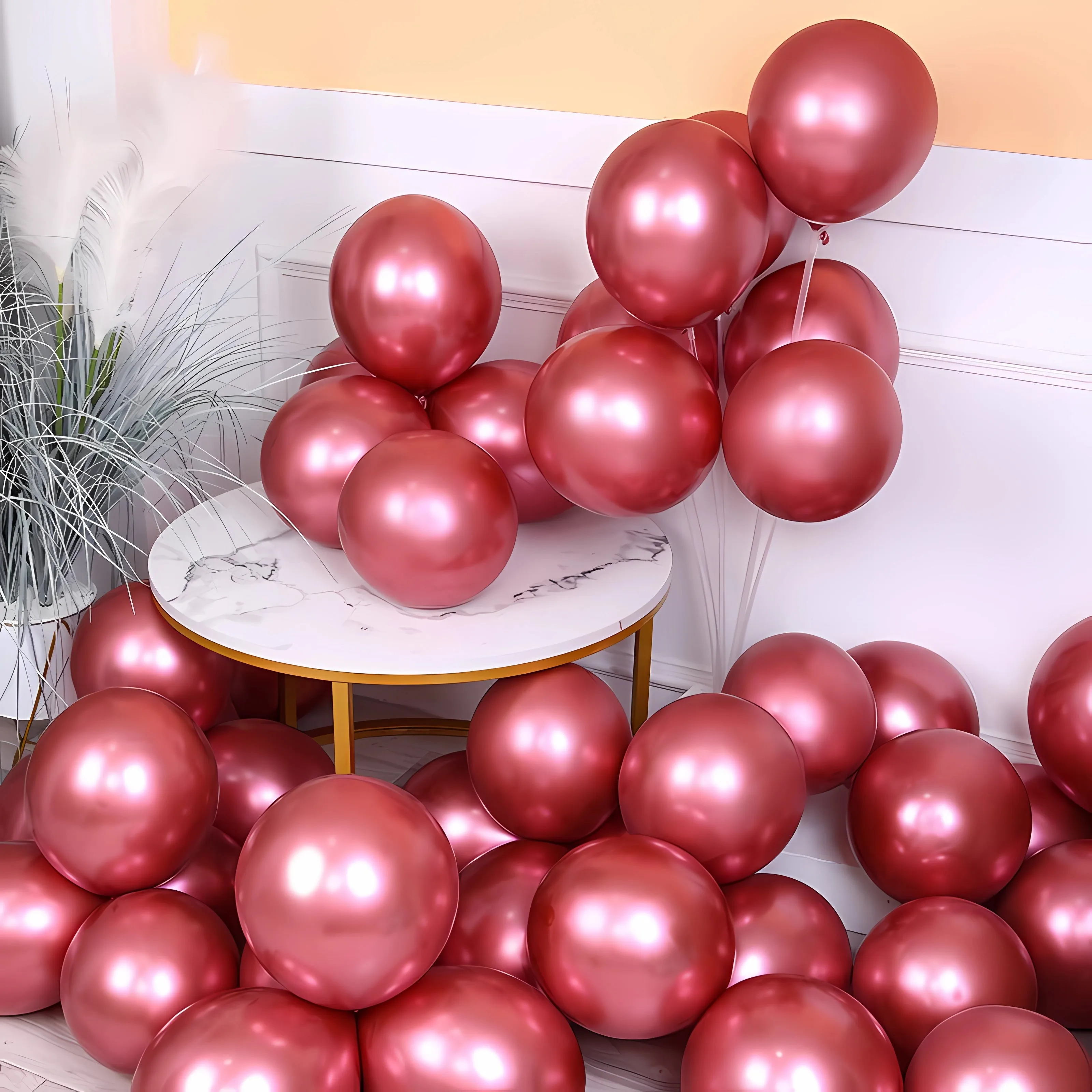30pcs Metallic Chrome Latex Balloons - Perfect For Weddings, Graduations, Anniversaries, & More For Halloween Christmas Christmas, Halloween, Thanksgiving Day Gift