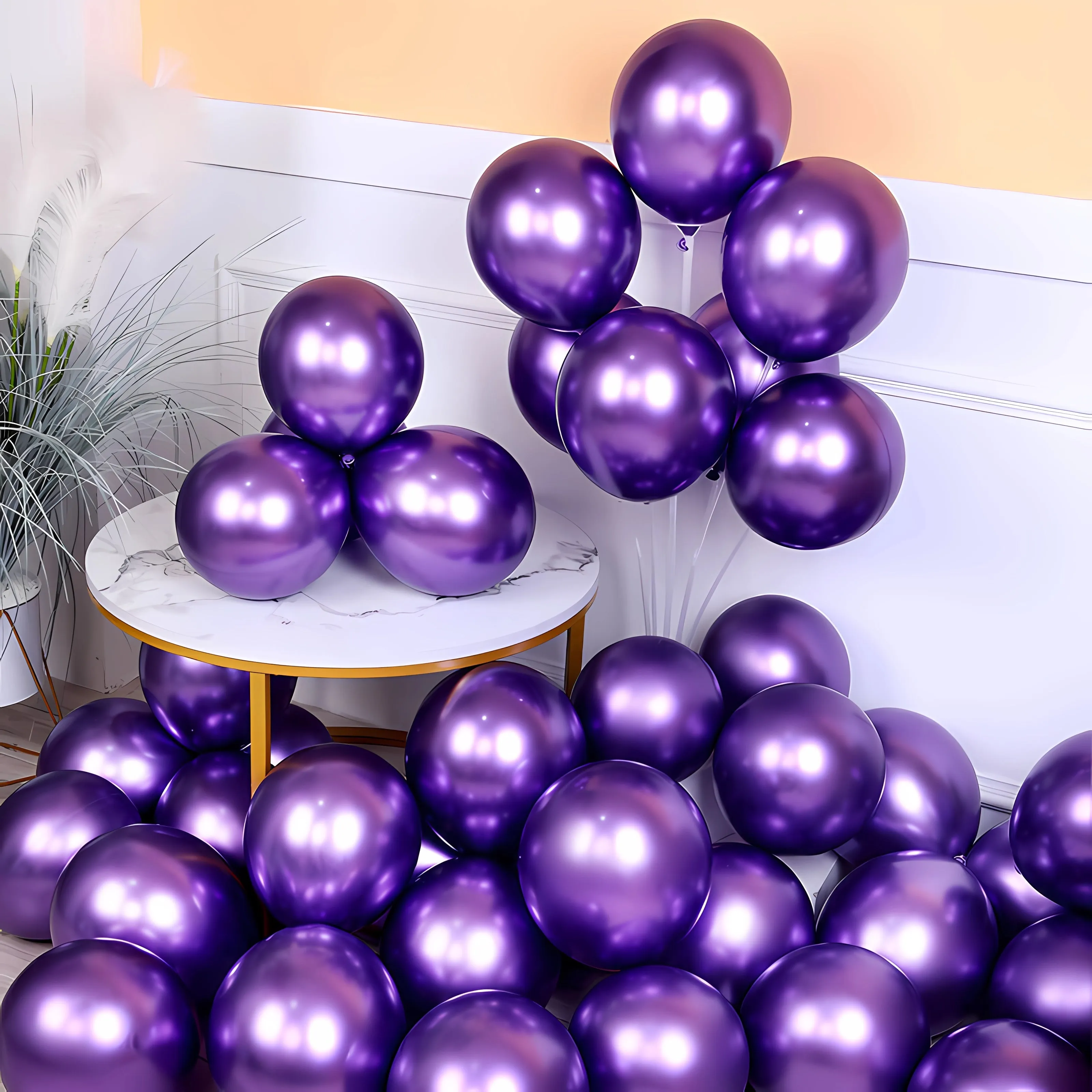 30pcs Metallic Chrome Latex Balloons - Perfect For Weddings, Graduations, Anniversaries, & More For Halloween Christmas Christmas, Halloween, Thanksgiving Day Gift