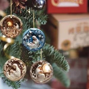 8Pcs Nativity Scene Ornaments Christmas Tree Ornaments Set Birth Of Hanging Decorations Holy Religious Gifts Nativity Scene Gifts