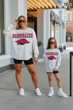 ARKANSAS RAZORBACKS BIG GOALS KIDS DROP SHOULDER LONG SLEEVE TEE