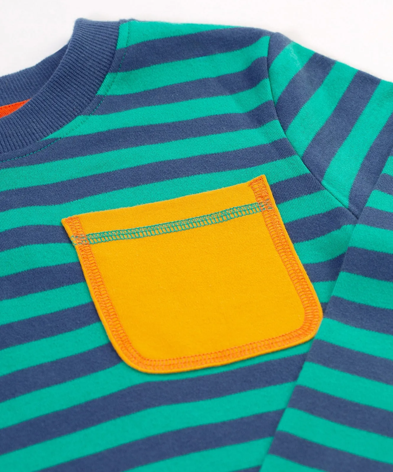 Frugi Piran Pocket Top - Iguana Stripe