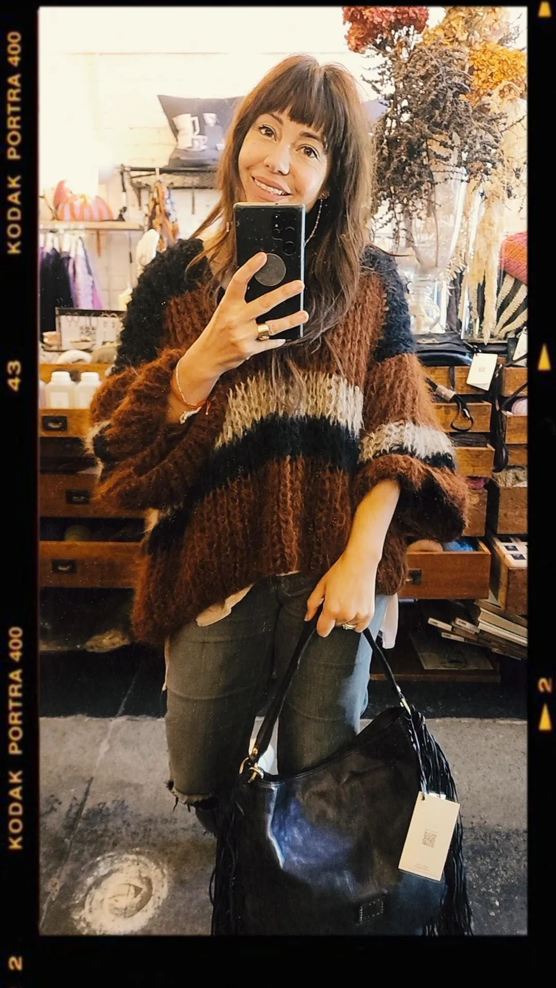 Handknit sweater - V neck
