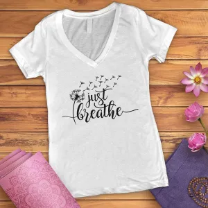 Just Breathe Dandelion V-Neck Tee